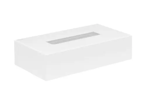 Kosmetiktuchbox in Weiß von AXOR, rechteckige Form mit einem Schlitz für den Zugriff auf die Tücher, unauffälliges und funktionales Design.
